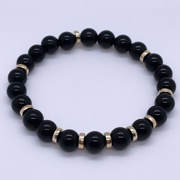 NWT Wool + Pepper Co. Mens Beaded Bracelet - Gold - Picture 2 of 5